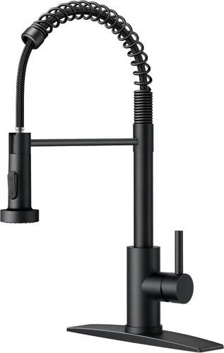 Miniatura 35 de FORIOUS Grifo de cocina con rociador extraíble, grifo de fregadero clásico de resorte extraíble de acero inoxidable comercial de una sola manija