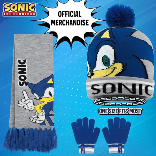 Miniatura 6 de Sonic The Hedgehog Conjunto de gorro, bufanda y guantes para niños