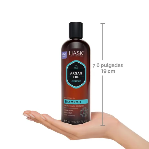Miniatura 7 de HASK Juego de Champú + Acondicionador Reparador de Aceite de Argán Seguro para el Color, Sin Sulfatos, Sin Parabenos, Sin Gluten, Libre