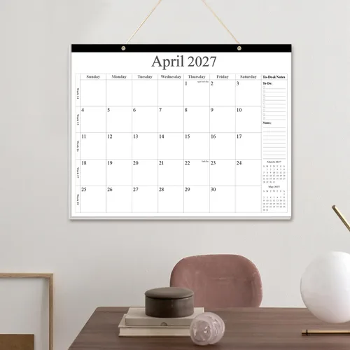 Miniatura 5 de Calendario de escritorio 2026 – Calendario 2026-2027 de enero de 2026 a junio de 2027, calendario de 18 meses con papel grueso para oficina, hogar