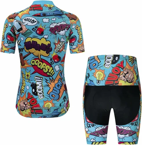Miniatura 2 de Camiseta de ciclismo para mujer, diseño de dibujos animados de anime Explosion Comic 2021