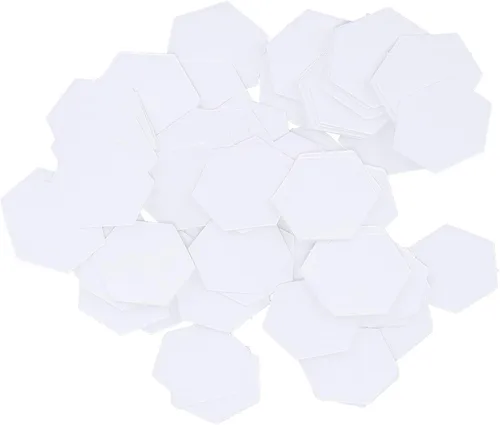 Miniatura 9 de 100 unidades de papel de pedazo, formas de pedazos de papel hexagonales, plantillas de acolchado, formas hexagonales de papel (0.630 in)