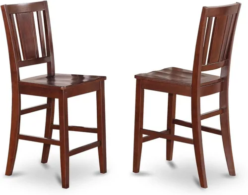 Miniatura 3 de East West Furniture VNBU5-MAH-W - Juego de mesa de comedor de 5 piezas de altura de mostrador, incluye una mesa de cocina cuadrada y 4 sillas