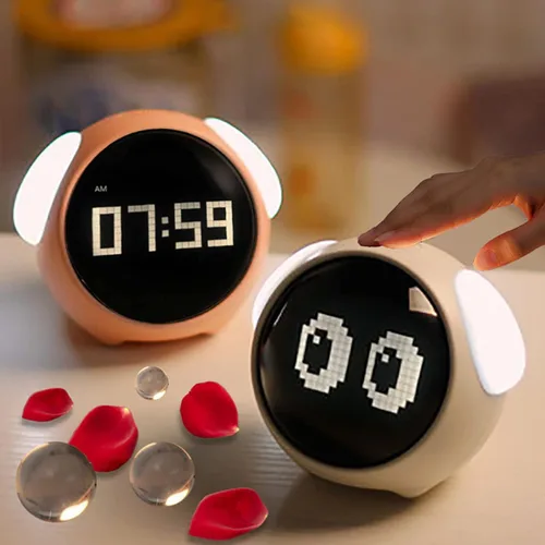 Miniatura 5 de YUANZ Reloj despertador para niños, luz nocturna de brillo ajustable, activada por voz, despertador, juguete y regalo para niños pequeños, niños