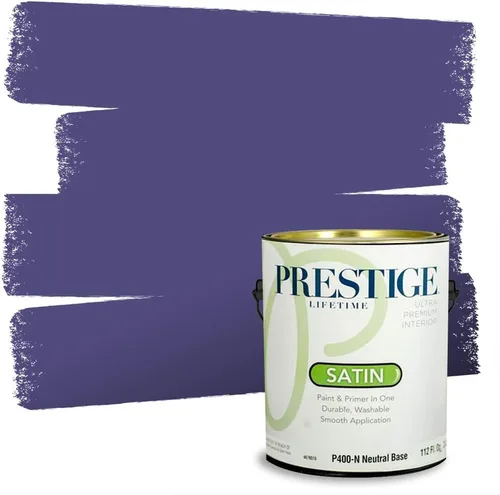 Miniatura 45 de PRESTIGE Pinturas de pintura interior e imprimación en uno, 1 galón, plano, combinación comparable de Sherwin Williams* Kimono Violet*