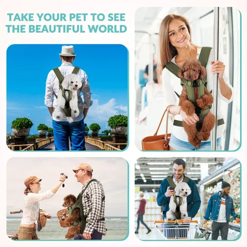 Miniatura 7 de Lukovee Mochila Transportadora para Perros, Patas Afuera Transportador Frontal de Fácil Ajuste para Perros Pequeños y Medianos, Transportador