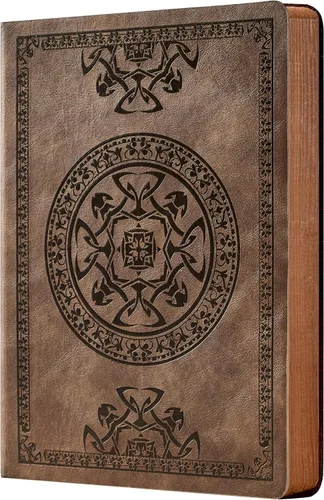 Miniatura 12 de CAGIE Paquete de 2 diarios de cuero vintage para hombres, cubierta suave, páginas rayadas, 180 páginas que se abren completamente planas para Negro