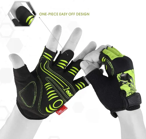 Miniatura 10 de FOUR-AM Guantes de ciclismo, guantes de bicicleta de 0.157 in de seguridad en los nudillos. Guantes de ciclismo de montaña de medio dedo MTB DH