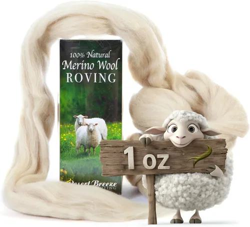 Miniatura 17 de Desert Breeze Distributing Lana Merino 100% Natural Roving - Lana Merino Peinada de Primera Calidad Roving - Tapicería, Hilado, Fieltrado Húmedo