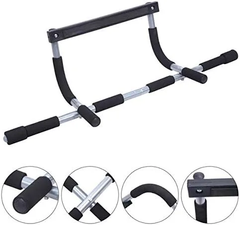 Miniatura 5 de Barra de dominadas para puerta de fitness, equipo de gimnasio portátil para interiores, multiagarre fuerte para puerta Barra de dominadas