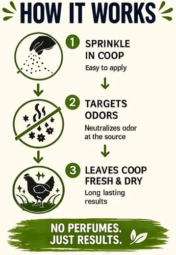 Miniatura 4 de Healthy Ponds Dr. Connie's Odor Lok Coop Desodorizador Reduce naturalmente los olores de Coop Control de olores para gallineros de patio trasero