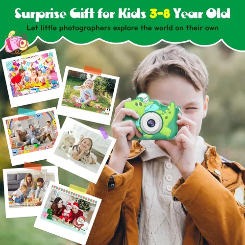 Miniatura 4 de Juguetes de cámara para niños, cámara digital para niños de 3 a 8 años, juguetes de dinosaurio de viaje, regalo de cumpleaños de Navidad para niños
