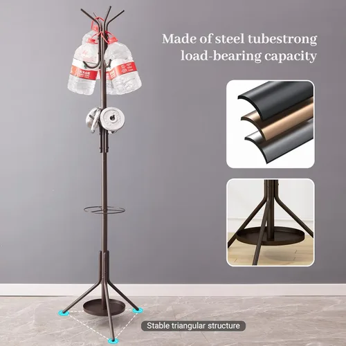 Miniatura 8 de Kitsanery Perchero independiente, árbol de metal con soporte para paraguas, sombrero y perchero para entrada, pasillo, sala de estar, dormitorio