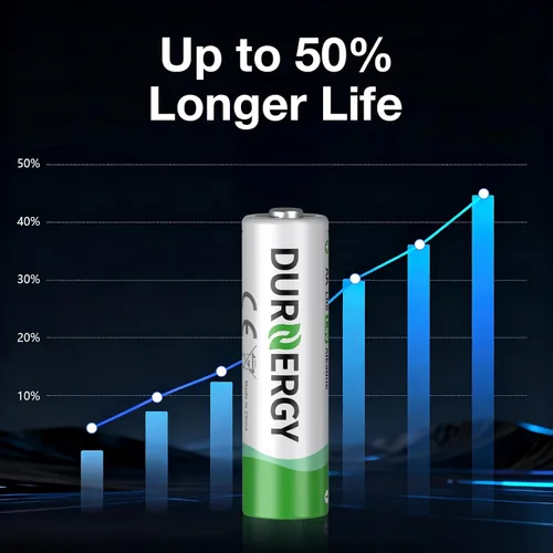 Miniatura 2 de DURNERGY Paquete de 48 pilas AA, 10 años de vida útil, pilas AA dobles de 2800 mAh para reloj, pilas AA, alcalinas LR6