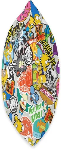Miniatura 2 de 20th Century Television The Simpsons - Almohada de collage con calcomanías, 16.0 x 16.0 in, multicolor