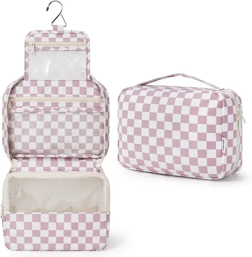 Miniatura 13 de Narwey Pequeña Bolsa de Aseo Colgante de Viaje para Mujeres, Bolsa de Viaje para Artículos de Tocador, Organizador de Bolsa de Maquillaje Bolsas