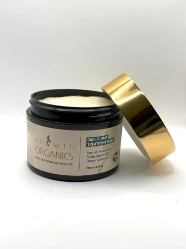 Miniatura 2 de Growth Organics - Máscara capilar de ajo con ajo, chebe, aceite de ricino negro jamaicano, biotina, aloe vera, extractos de romero y jengibre