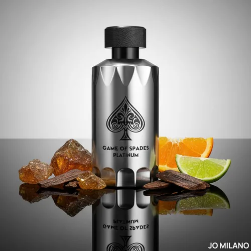 Miniatura 3 de Jo Milano Game of Spades Platinum Parfum Spray 3.4 oz (3.4 fl oz) Almizcle, ámbar, Oud, polvo, cálido, aroma a especias, fragancia de larga