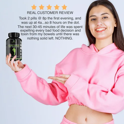 Miniatura 7 de Limpiador de colon Detox. Premium 15 días de acción rápida de desintoxicación píldoras de dieta, probióticos, fibra, laxantes naturales para aliviar