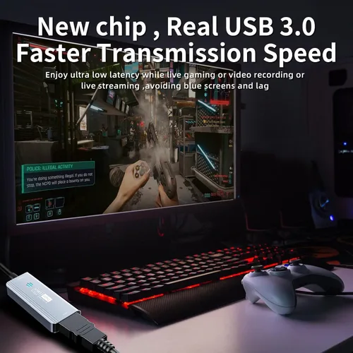 Miniatura 7 de Papeaso Tarjeta de captura de video, 4K HDMI a USB/USB C 3.0, dispositivo de captura de video 1080P 60FPS, para transmisión, enseñanza