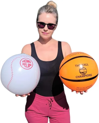 Miniatura 3 de Zugar Land Surtido de pelotas de playa deportivas de 16 pulgadas (fútbol, pelota de fútbol, béisbol y baloncesto) juguete inflable para fiesta