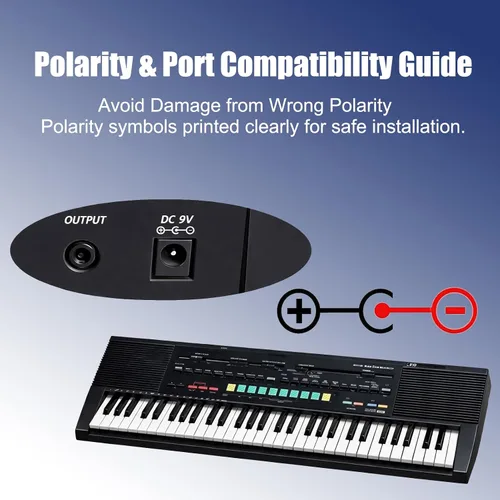 Miniatura 4 de Adaptador de corriente de 9 V compatible con teclado Casio AD-5, AD-5MU, WK-110, WK-200, LK-100, LK-220, CTK-496, CTK-573, CTK-700, CTK-710