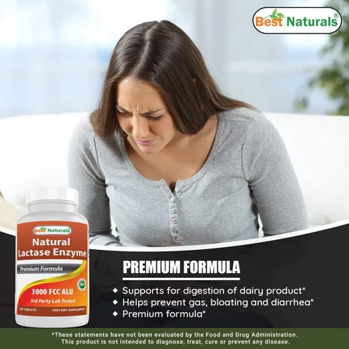 Miniatura 5 de Best Naturals, enzima de lactasa de acción rápida, 3000 FCC ALU, 180 tabletas (180 unidades (paquete de 3))