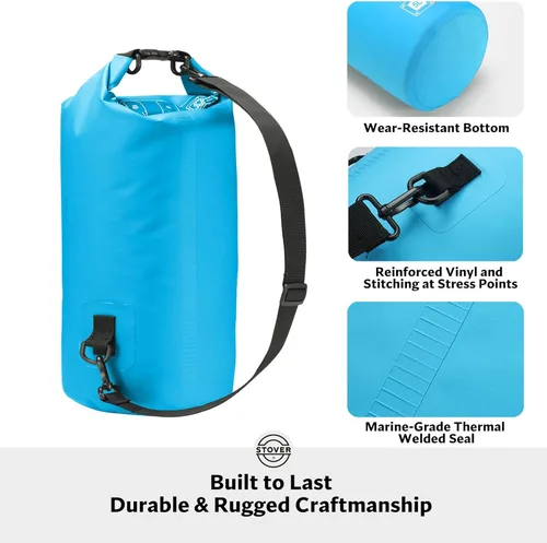 Miniatura 3 de STOVER 5/10/25/30/40/55L Waterproof Dry Bag- Roll-Top Backpack w/Phone Case- Kayaking, Hiking, Camping, Boating- Men/Women 5L azul