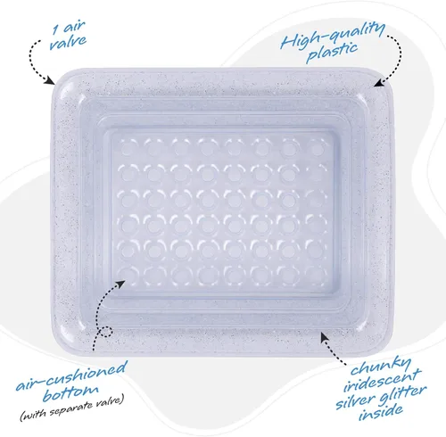 Miniatura 3 de ArtCreativity Piscina inflable brillante para niños con 3 niveles, piscina inflable transparente para niños con purpurina plateada y parte inferior