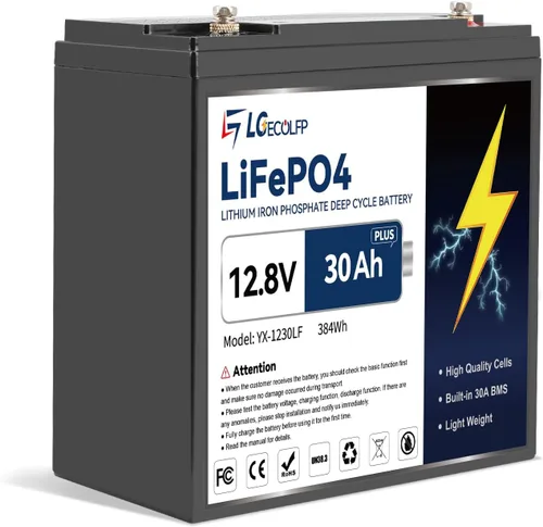 Batería de litio Lifepo4 de 12 V 23.4 Ah (30 AH) Plus con BMS de 30 A, batería Lifepo4 de 4000 ciclos profundos, perfecta para motor de arrastre,