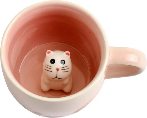 Miniatura 23 de Taza de café 3D con unicornio en el interior, linda figura de animal hecha a mano en cerámica, regalo para Navidad, cumpleaños o día de la madre