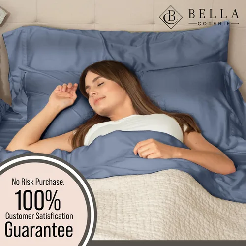 Miniatura 6 de Bella Coterie - Juego de sábanas de lujo de viscosa de bambú para cama tamaño split king 2 sábanas ajustadas para camas Sleep Number y ajustables