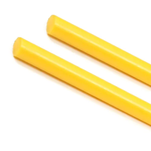 Aicosineg Varilla redonda de plástico polioximetileno barras de ingeniería sólido POM palo amarillo 0.24 x 39.37 pulgadas (D x L) 2 unidades