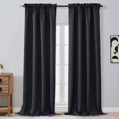 Miniatura 118 de OVZME Cortinas opacas turquesa para tratamiento de ventanas pequeñas, cortinas cortas con bloqueo de luz para ventana de cocina sobre el fregadero