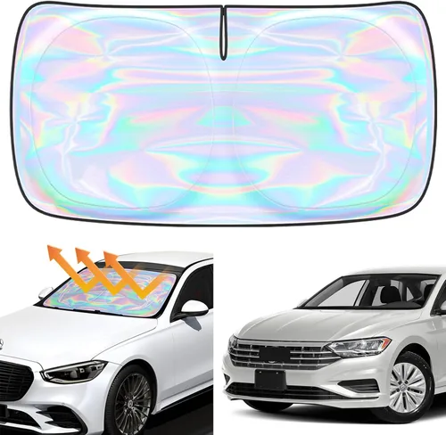 Miniatura 11 de Parasol para parabrisas Rivian R1S R1T 2022-2026 – Parasol compatible con Rivian R1S R1T plegable para ventana delantera, protector de visera solar