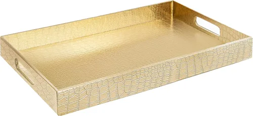 Miniatura 38 de Home Redefined - Moderna y elegante bandeja rectangular de 17.5 x 12 pulgadas, estilo shagreen, color azul bebé claro, con aspecto de cuero falso