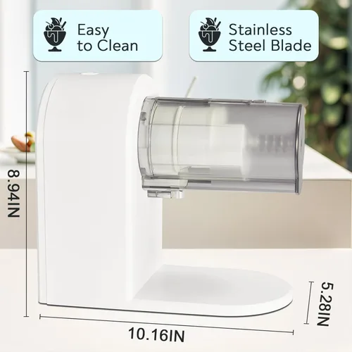Miniatura 4 de Máquina de hielo afeitado con cono de nieve, máquina de afeitar eléctrica de hielo con 2 tazas de molde de hielo de plástico utilizables, máquina