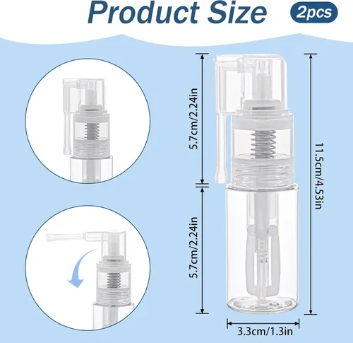 Miniatura 2 de KALIONE 2 unidades de pulverizador de purpurina transparente para manualidades con purpurina, botella vacía multiusos vacía de plástico pulverizador