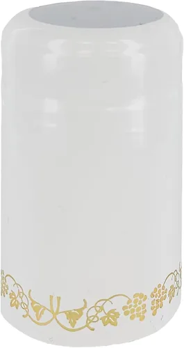 Miniatura 2 de Cápsulas termorretráctiles de PVC para botellas de vino - 100 unidades (blanco con oro)