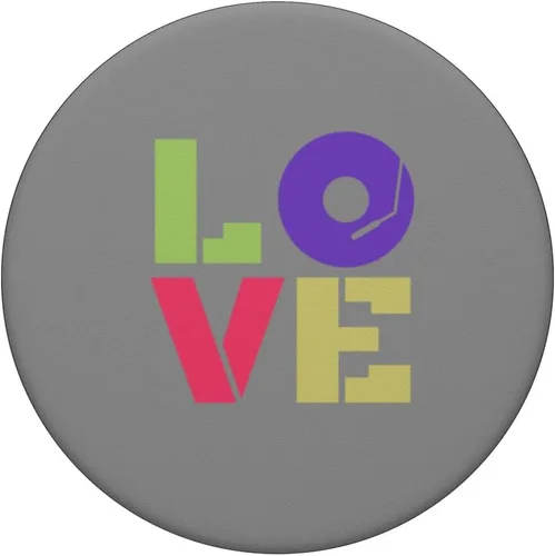 Miniatura 3 de Love 90s Retro Music Turntable PopSockets Adhesive PopGrip