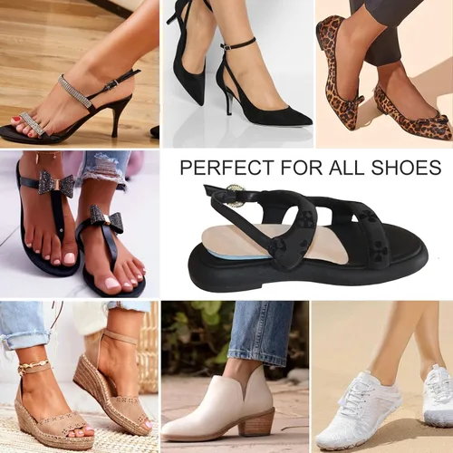 Miniatura 8 de 2 pares de cojines de talón de piel de cerdo para mujer, fascitis plantar, espolón óseo en el talón, tendón de Aquiles, adhesivo de 0.32 pulgadas