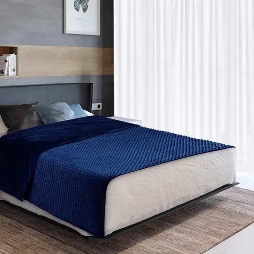 Miniatura 5 de Acdyion Funda de Edredón con Peso para Adultos Tamaño Individual (48"x72"), Funda de Manta Pesada con Minky Suave, Lavable a Máquina Z (azul marino)