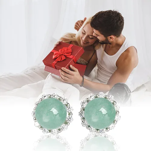 Miniatura 56 de Jade Earrings Studs,Green Jade Earrings for Women,925 Sterling Silver Earrings Studs for Sensitive Ears,Handmade Jade Earrings for Birthday