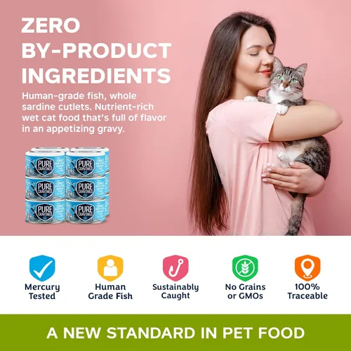 Miniatura 5 de Pure Cravings - Alimento húmedo para gatos en lata, filetes de atún en salsa, 100% probado sin mercurio, pescado húmedo en lata para gatos, sin