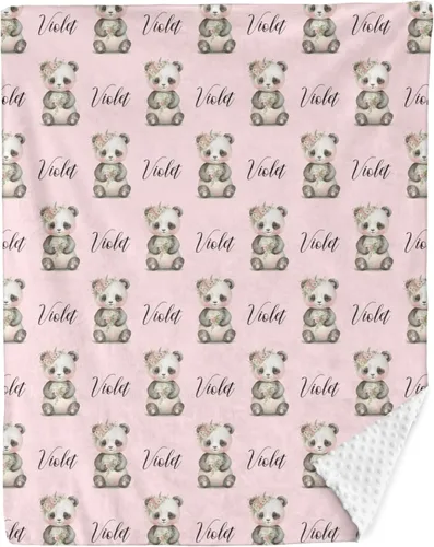Miniatura 26 de Mantas de bebé personalizadas para niños, manta de felpa suave de doble capa con respaldo de puntos, manta personalizada de oso minky, manta de bebé