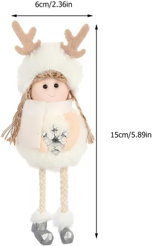 Miniatura 2 de Adornos de Navidad Ángel Ornamento Muñeca de Navidad Colgante Rosa para Decoración de Árbol 4pcs