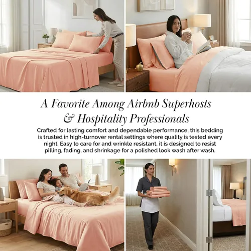 Miniatura 33 de Southshore Fine Living, Inc. Juego de 7 piezas de sábanas King divididas para cama ajustable, juego de sábanas King divididas con bolsillo de 21