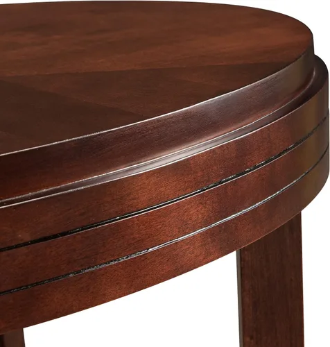 Miniatura 7 de Leick Home 10109-CH Mesa de centro ovalada pequeña con estante, color cereza chocolate Nuez pacana