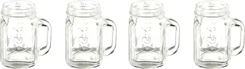 Kikkerland Mason Jar - Vasos de chupito, juego de 4, 1 onza líquida