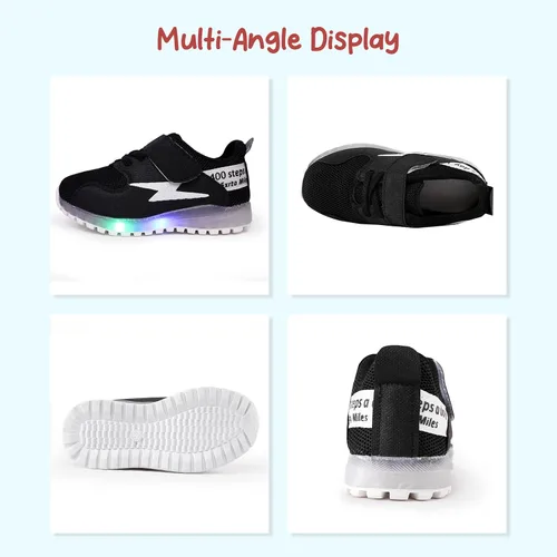 Miniatura 4 de PATPAT Zapatos para niños pequeños con luz LED, zapatos brillantes para niñas, zapatos iluminados para niñas y niños para Navidad y cumpleaños
